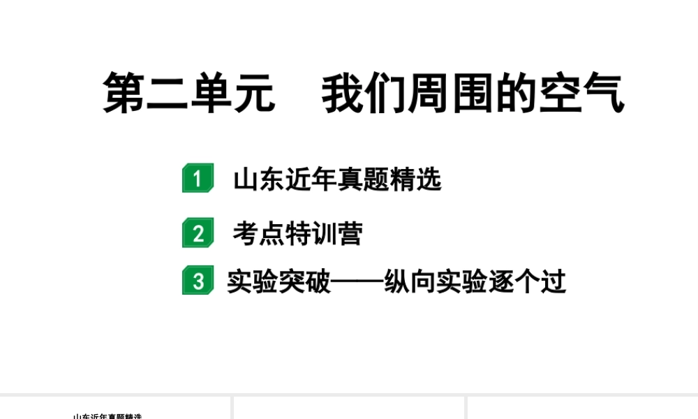 2024山东中考化学一轮复习 中考考点研究 第二单元  我们周围的空气（课件）.pptx