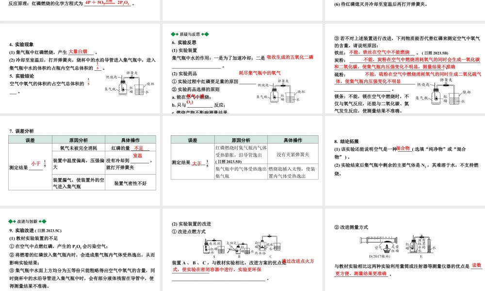 2024山东中考化学一轮复习 中考考点研究 第二单元  我们周围的空气（课件）.pptx