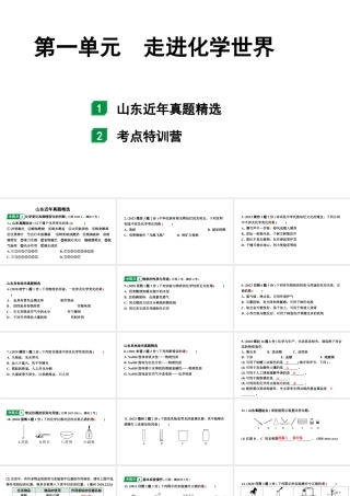 2024山东中考化学一轮复习 中考考点研究 第一单元 走进化学世界（课件）.pptx