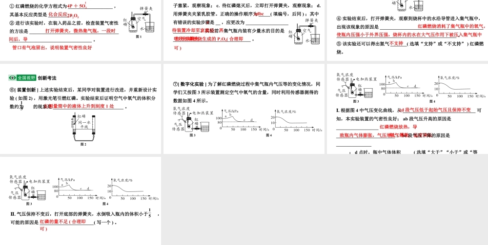 2024上海中考化学二轮专题突破 第2讲  空气中氧气体积分数的测定（课件）.pptx