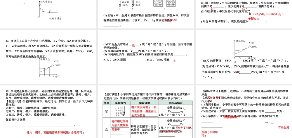 2024沈阳中考化学二轮专题复习 金属活动性顺序的判断及验证（课件）.pptx