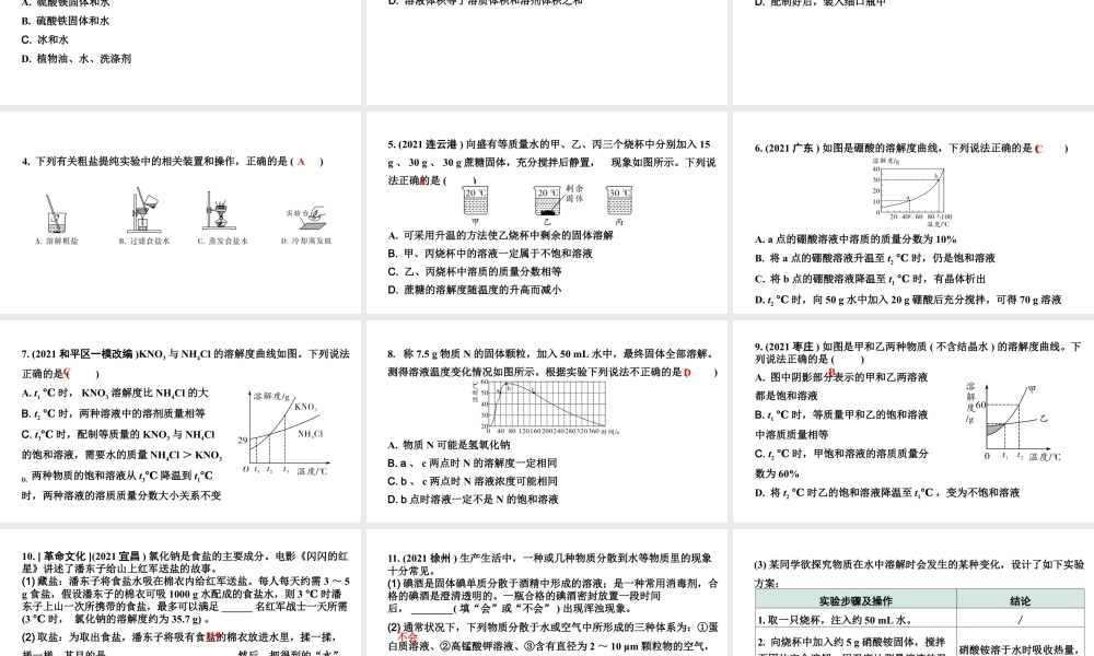 2024沈阳中考化学二轮专题突破 第6章  溶解现象（课件）.pptx