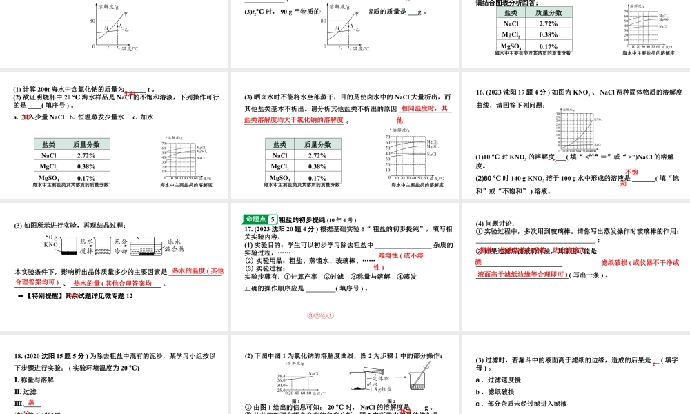 2024沈阳中考化学二轮专题突破 第6章  溶解现象（课件）.pptx