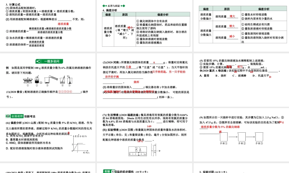 2024沈阳中考化学二轮专题突破 第6章  溶解现象（课件）.pptx