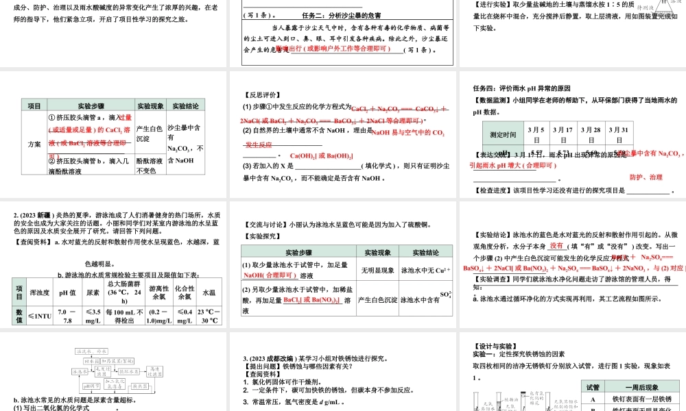 2024沈阳中考化学二轮专题突破 全国视野  推荐题型（课件）.pptx