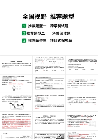 2024沈阳中考化学二轮专题突破 全国视野  推荐题型（课件）.pptx