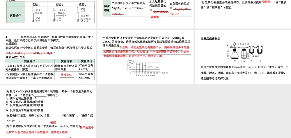 2024沈阳中考化学二轮专题突破 微专题 氢氧化钠、氢氧化钙变质的探究（课件）.pptx