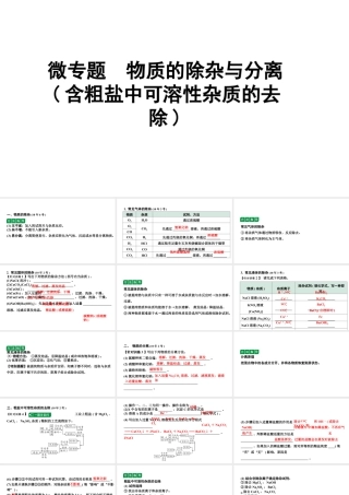 2024沈阳中考化学二轮专题突破 微专题 物质的除杂与分离（含粗盐中可溶性杂质的去除）（课件）.pptx