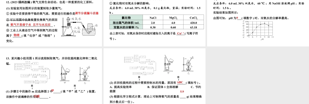 2024沈阳中考化学二轮专题突破 微专题 性质活泼的氧气（课件）.pptx