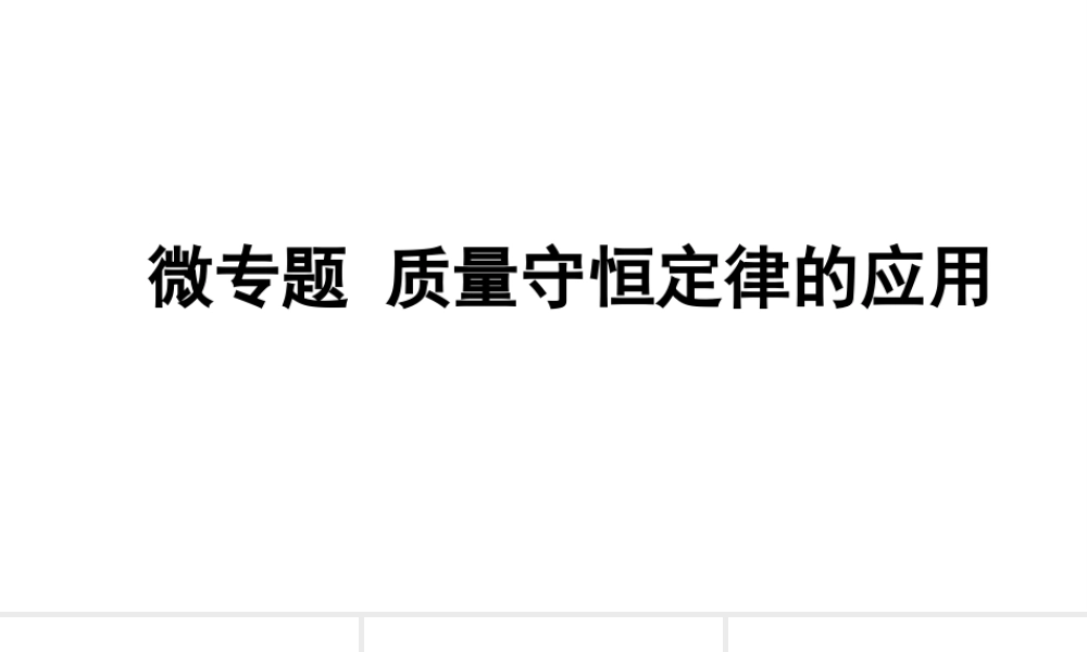 2024沈阳中考化学二轮专题突破 微专题 质量守恒定律的应用（课件）.pptx