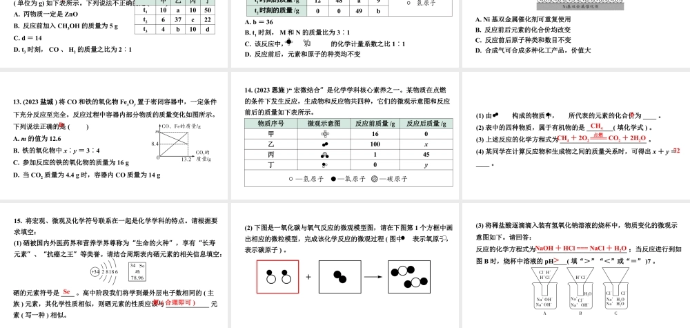 2024沈阳中考化学二轮专题突破 微专题 质量守恒定律的应用（课件）.pptx