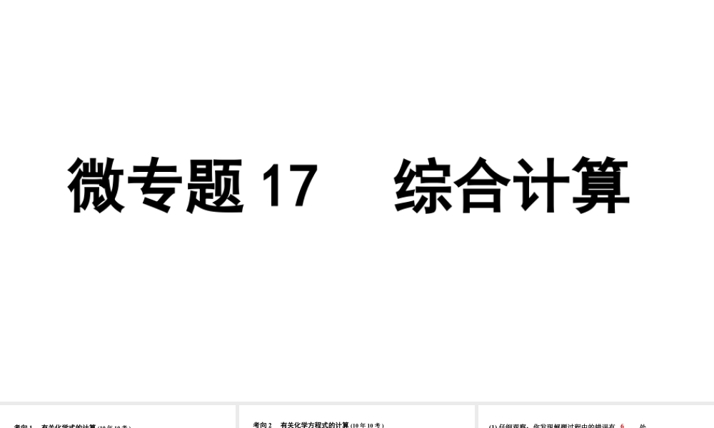 2024沈阳中考化学二轮专题突破 微专题 综合计算（课件）.pptx