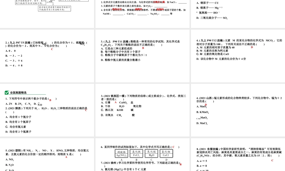 2024沈阳中考化学二轮专题突破 物质的组成（课件）.pptx