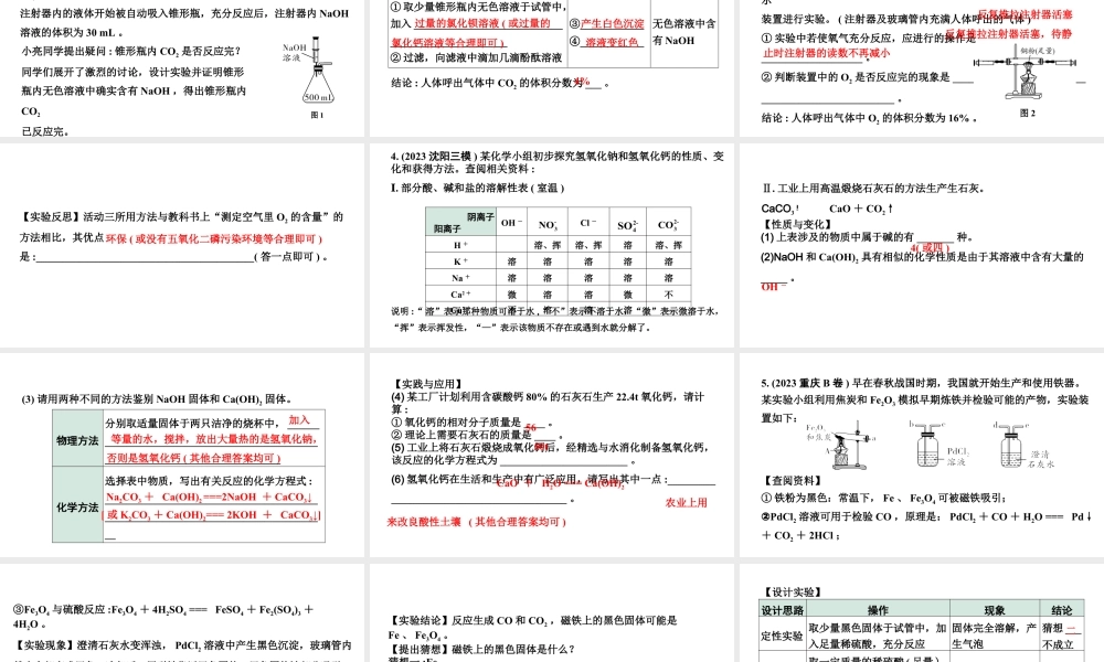 2024沈阳中考化学二轮专题突破 专题二  实验探究题（课件）.pptx