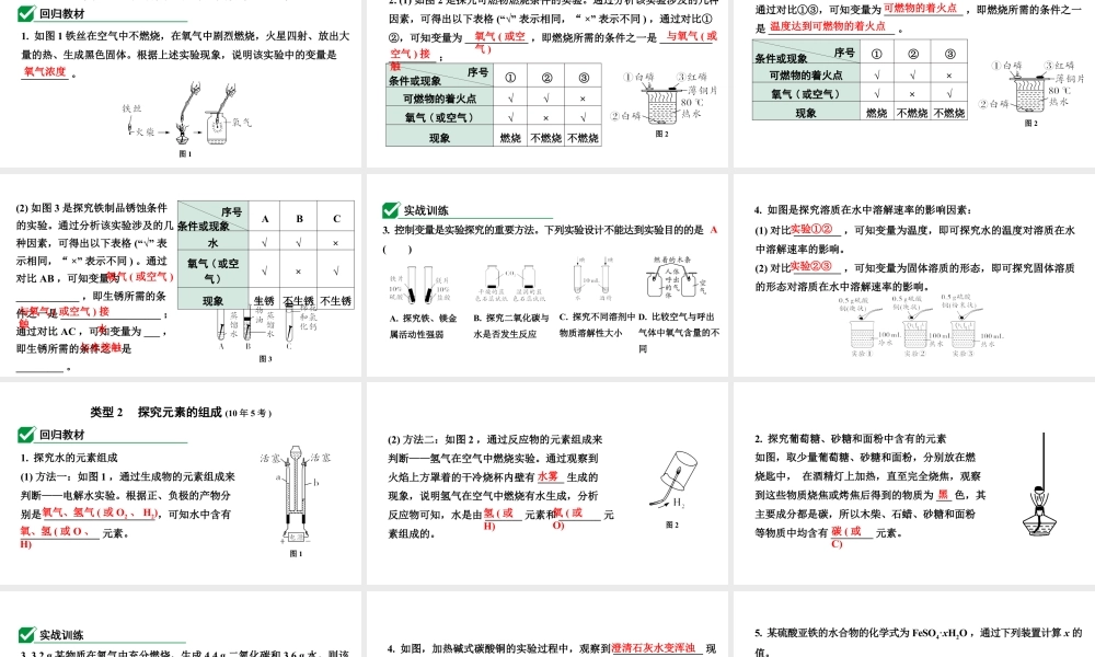 2024沈阳中考化学二轮专题突破 专题一  横向实验归类练（课件）.pptx