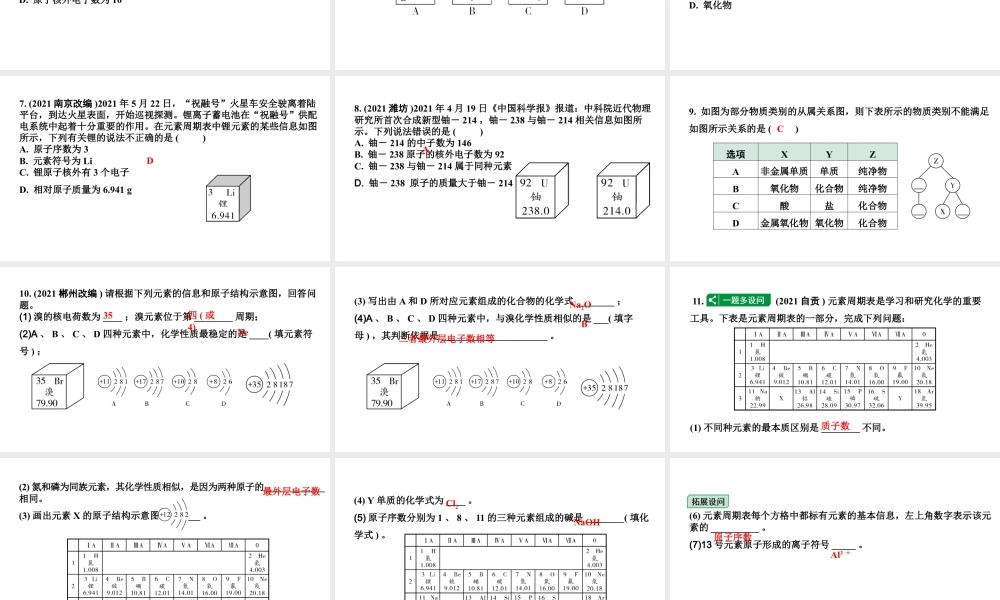 2024沈阳中考化学二轮专题突破 组成物质的化学元素（课件）.pptx