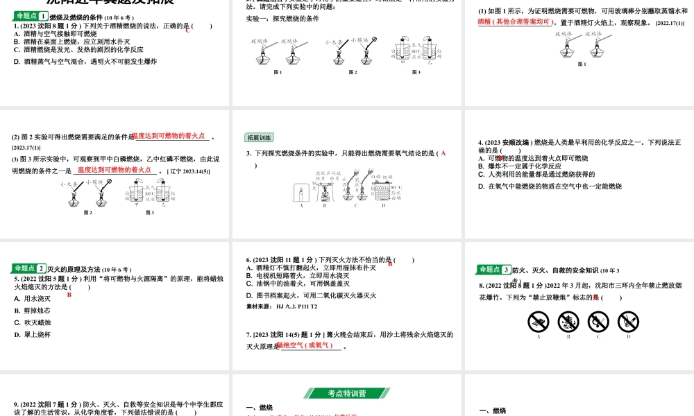 2024沈阳中考化学三轮中考考点研究 常见的化学反应——燃烧（课件）.pptx