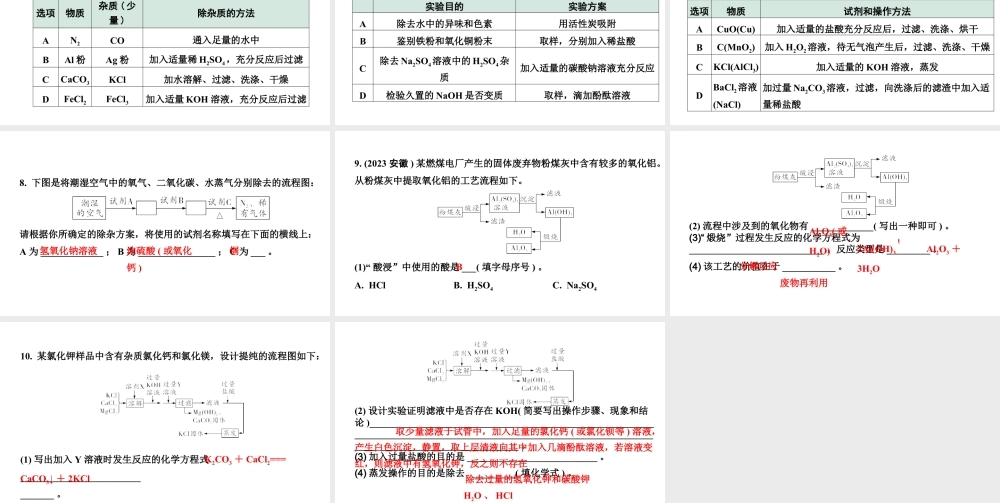 2024四川中考化学二轮复习 微专题12 物质的除杂（课件）.pptx