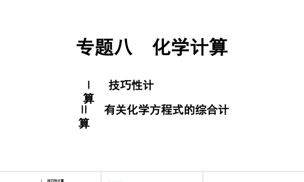 2024四川中考化学二轮复习 专题八 化学计算（课件）.pptx