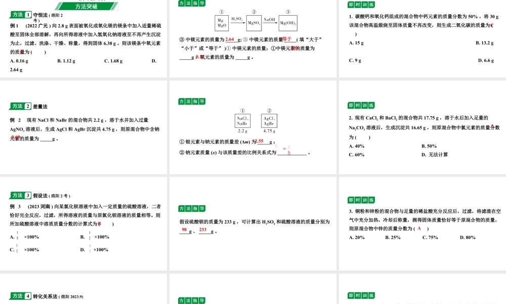 2024四川中考化学二轮复习 专题八 化学计算（课件）.pptx