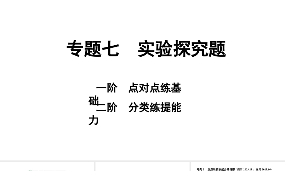 2024四川中考化学二轮复习 专题七 实验探究题（课件）.pptx