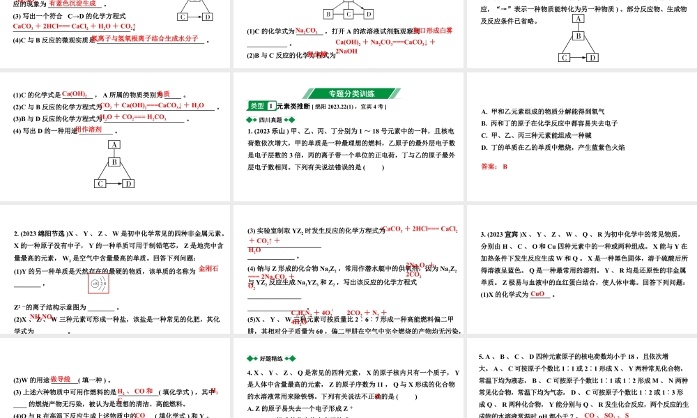 2024四川中考化学二轮复习 专题五 推断题（课件）.pptx