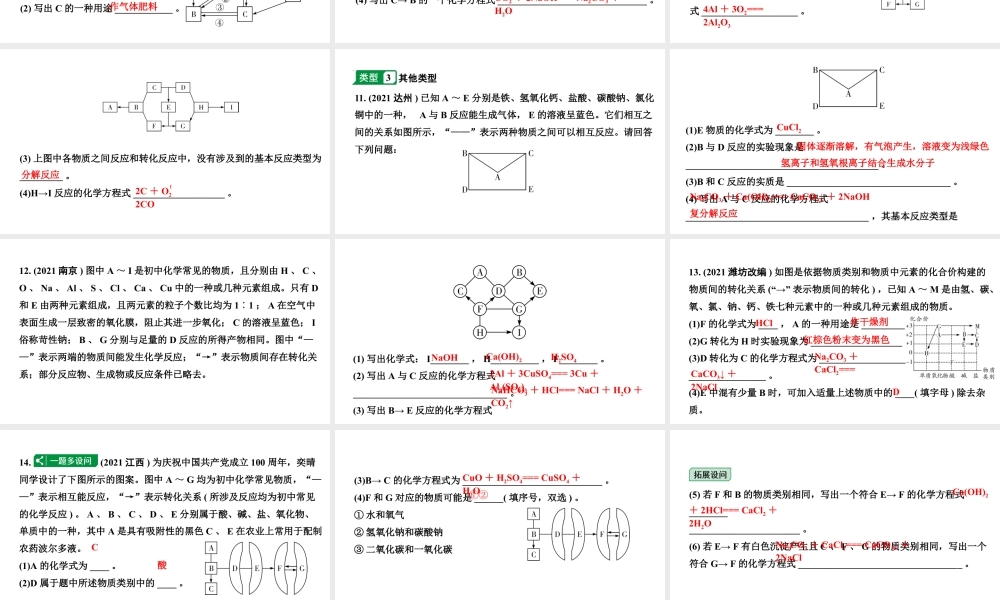 2024四川中考化学二轮复习 专题五 推断题（课件）.pptx