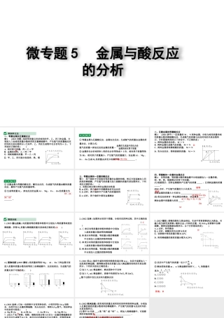 2024四川中考化学二轮复习微专题5 金属与酸反应的分析 （课件）.pptx