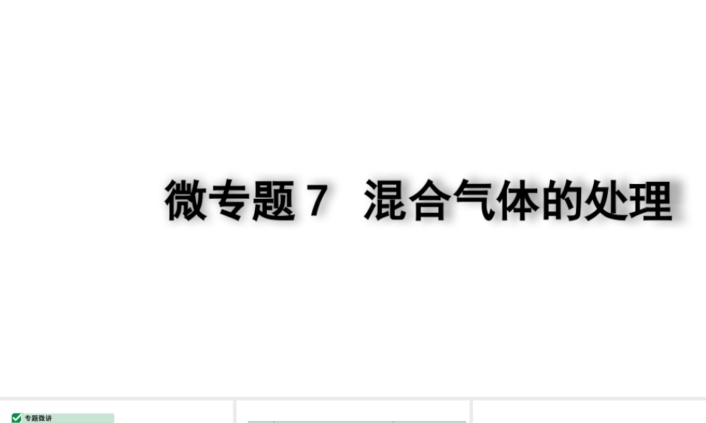 2024四川中考化学二轮复习微专题7 混合气体的处理 （课件）.pptx