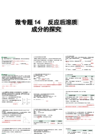 2024四川中考化学二轮复习微专题14 反应后溶质成分的探究（课件）.pptx