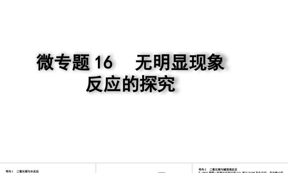 2024四川中考化学二轮复习微专题16 无明显现象反应的探究（课件）.pptx