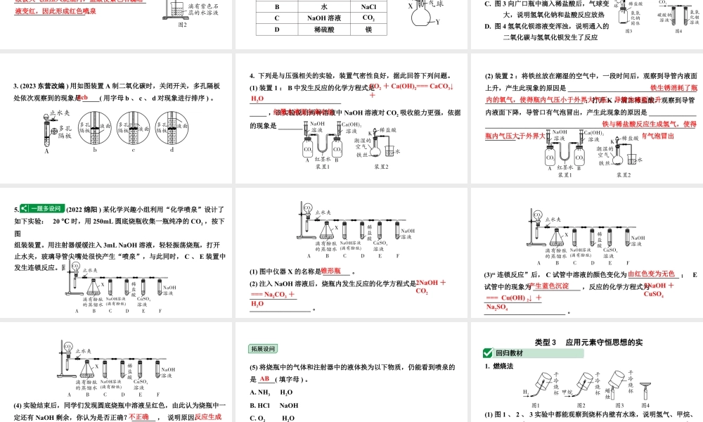 2024四川中考化学二轮复习专题一 横向实验归类练 （课件）.pptx