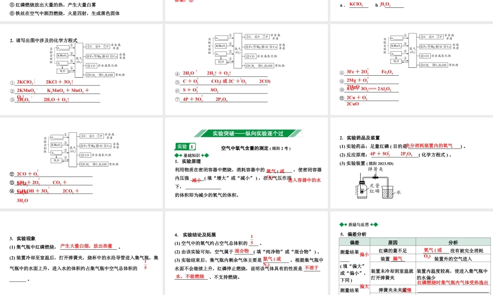 2024四川中考化学一轮复习 第二单元 我们周围的空气（课件）.pptx