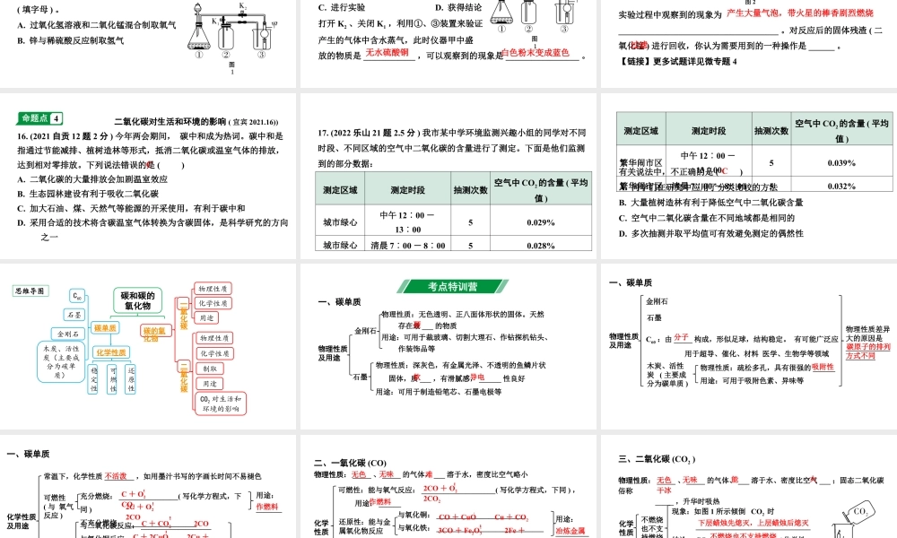 2024四川中考化学一轮复习 第六单元 碳和碳的氧化物（课件）.pptx