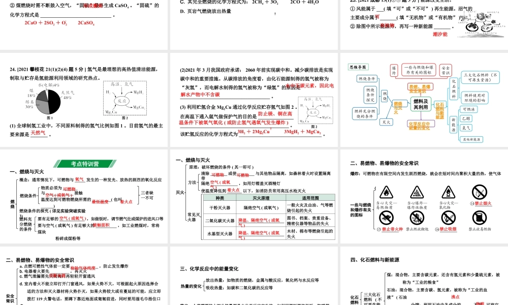 2024四川中考化学一轮复习 第七单元 燃料及其利用（课件）.pptx