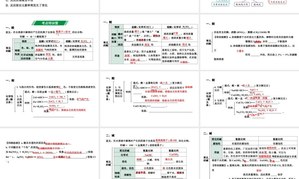 2024四川中考化学一轮复习 第十单元 酸和碱（课件）.pptx