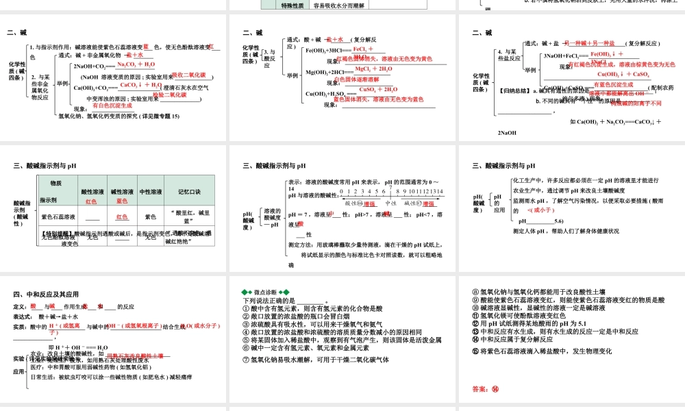 2024四川中考化学一轮复习 第十单元 酸和碱（课件）.pptx