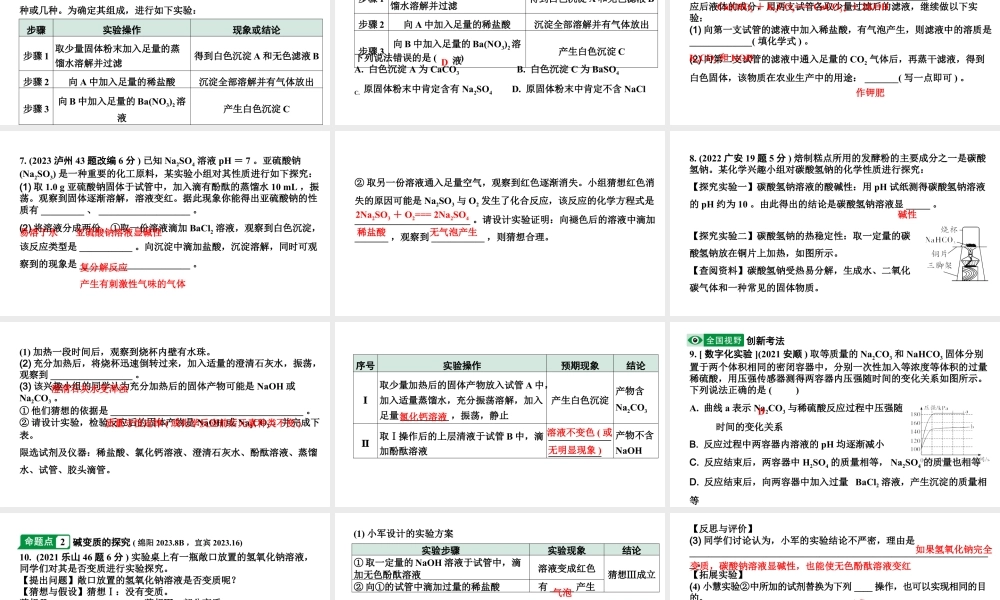 2024四川中考化学一轮复习 第十一单元　盐　化肥（课件）.pptx