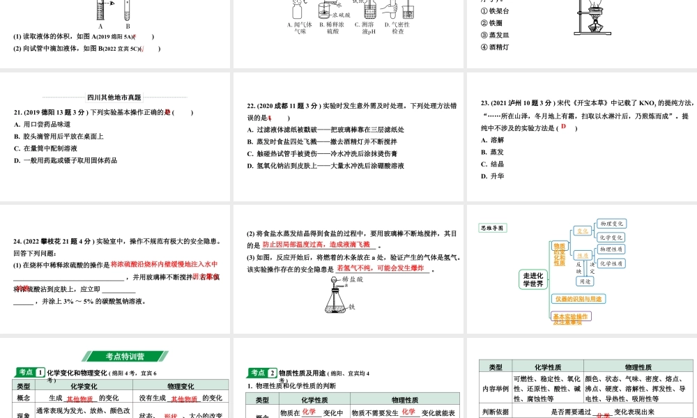 2024四川中考化学一轮复习 第一单元 走进化学世界（课件）.pptx