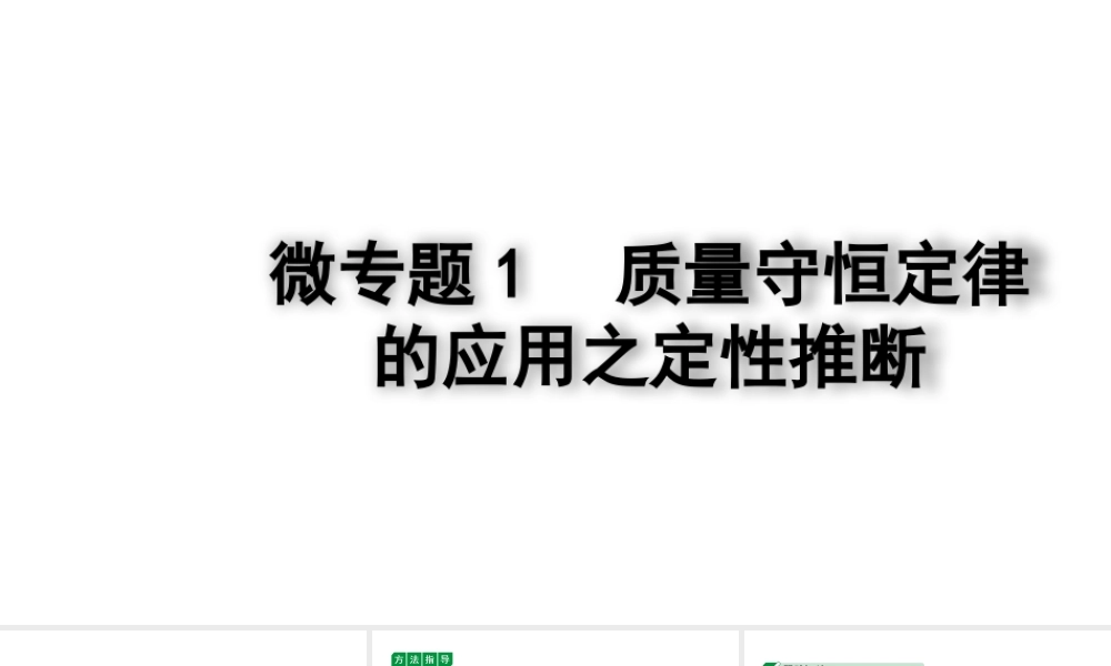 2024四川中考化学一轮复习 微专题1 质量守恒定律的应用之定性推断（课件）.pptx