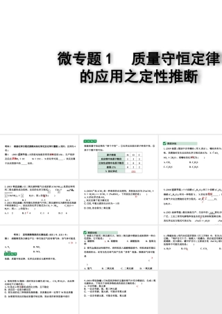 2024四川中考化学一轮复习 微专题1 质量守恒定律的应用之定性推断（课件）.pptx