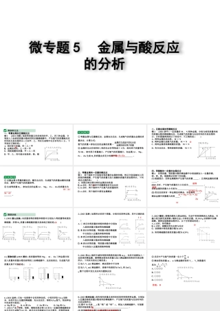 2024四川中考化学一轮复习 微专题5 金属与酸反应的分析（课件）.pptx