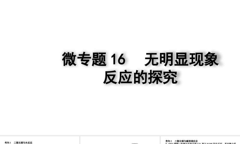 2024四川中考化学一轮复习 微专题16 无明显现象反应的探究（课件）.pptx