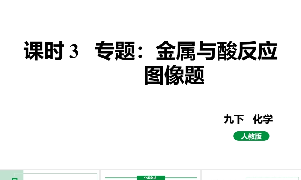 人教版九下化学 第八单元 课时3专题：金属与酸反应图像题 课件.pptx