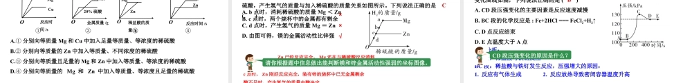 人教版九下化学 第八单元 课时3专题：金属与酸反应图像题 课件.pptx