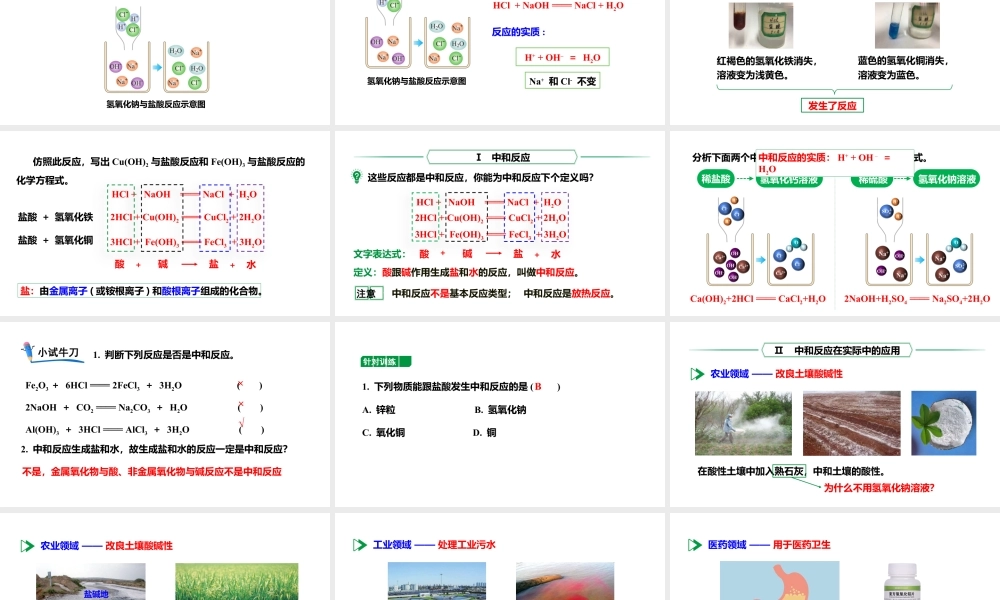 人教版九下化学 第十单元 课时1 中和反应及其在实际中的应用 课件.pptx