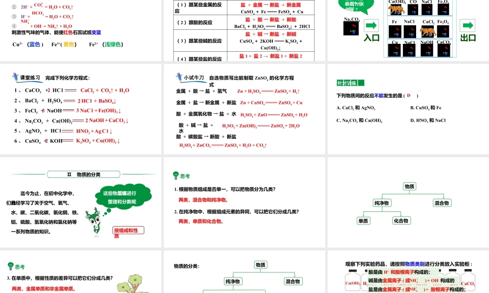 人教版九下化学 第十一单元 课时3 盐的化学性质 课件.pptx