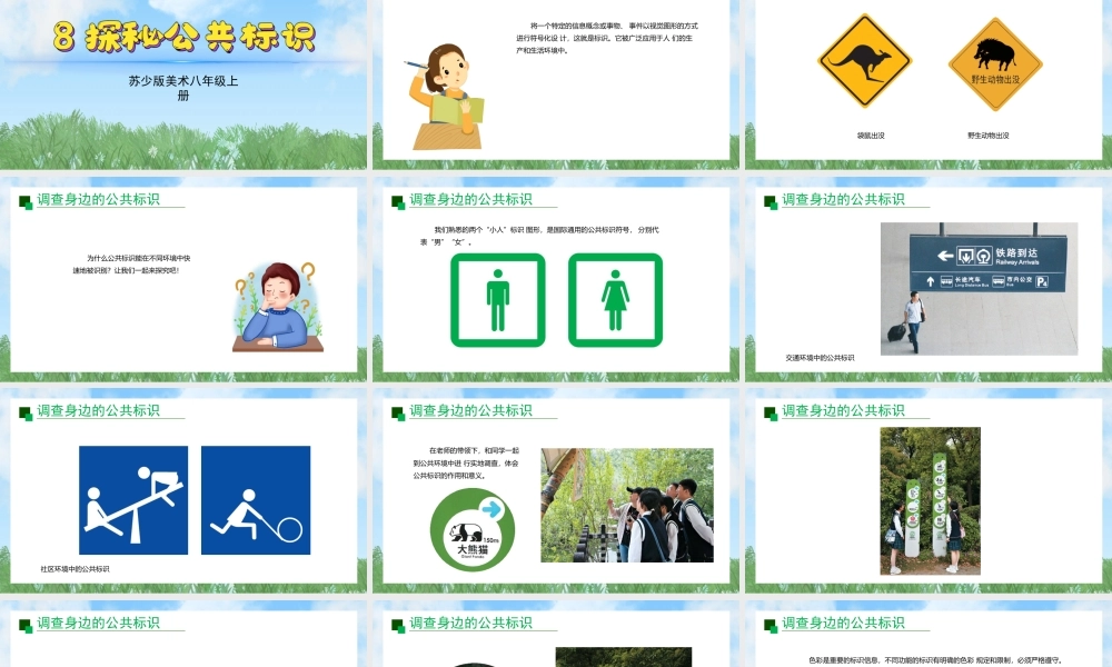 8《探秘公共标识》ppt课件(共32张PPT)-（2025新教材）苏少版八年级上册《美术》