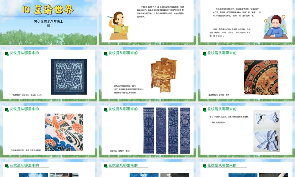 10《蓝染世界》ppt课件(共44张PPT)-（2025新教材）苏少版八年级上册《美术》